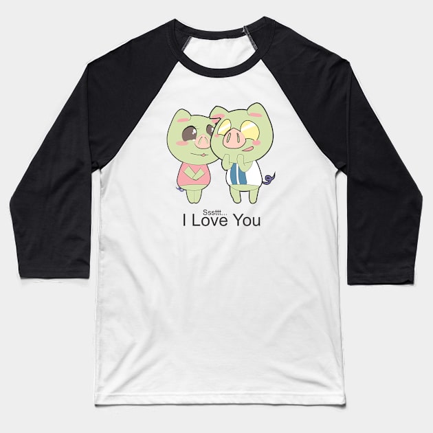 Couple Love Pig Baseball T-Shirt by Rohman1610